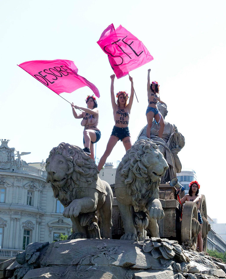 <p>Femen protestan en La Cibeles</p>